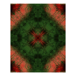 Poster Forêt Énergie Kaléidoscope Art Fractal