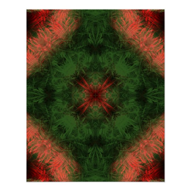 Poster Forêt Énergie Kaléidoscope Art Fractal (Devant)