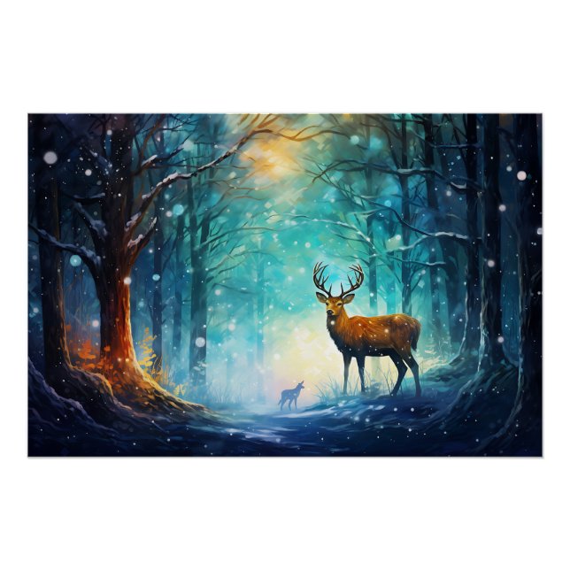 Poster Forêt enneigée magique Art-82109 (Devant)