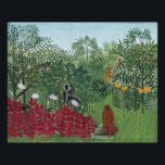 Poster Forêt tropicale avec singes, 1910 (huile sur toile<br><div class="desc">Forêt tropicale avec singes,  1910 (huile sur toile)| par Henri J.F. Rousseau | Lieu de l'art : National Gallery of Art Washington DC| Artiste français | Numéro de collection d'images : XOS744803</div>