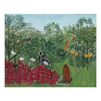 Forêt tropicale avec singes, 1910 (huile sur toile