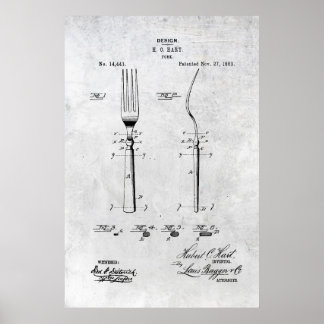 Poster Fork Patent Print 1883