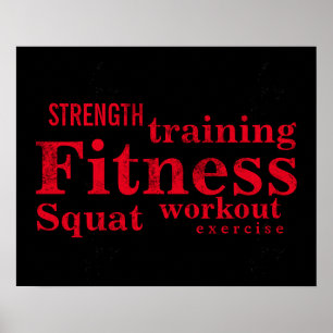 Poster Formation Cool Red Bold Textes GYM Workout