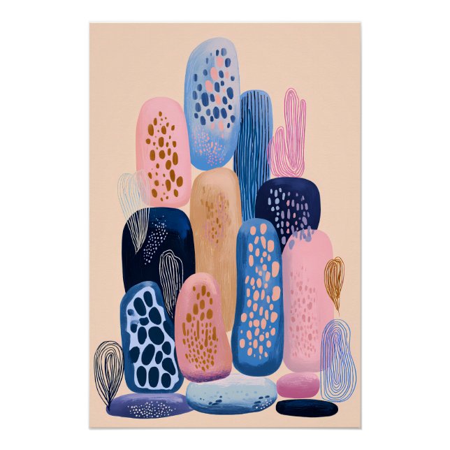 Poster Formes abstraites – Illustration moderne colorée (Devant)