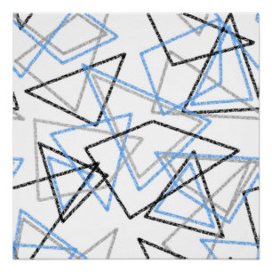 Poster Formes géométriques à la craie sur blanc