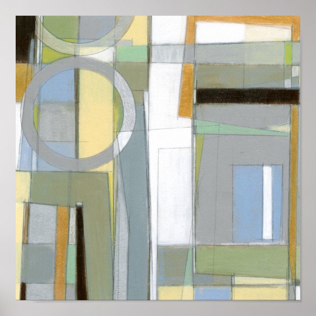 Poster Formes géométriques Abstraites colorées (Devant)