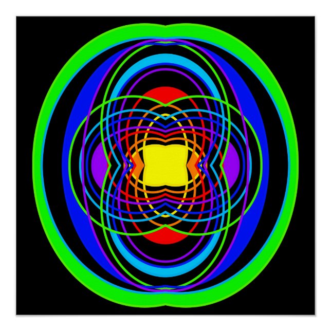 Poster Formes géométriques des couleurs arc-en-ciel (Devant)
