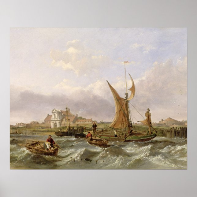 Poster Fort de Tilbury - Vent contre la marée, 1853 (huil (Devant)