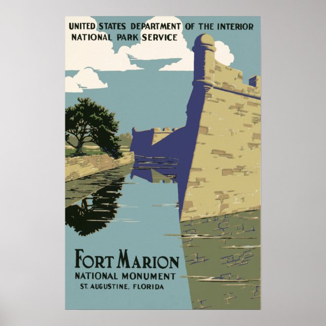 Poster Fort Marion National Monument St Augustine Floride (Devant)
