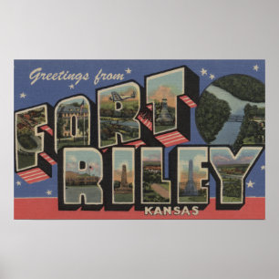 Poster Fort Riley, Kansas - Scènes de grandes lettres