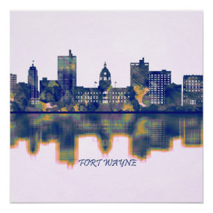 Poster Fort Wayne Skyline