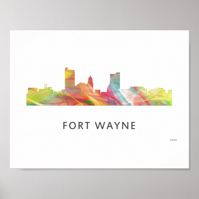 POSTER FORT WAYNE SKYLINE WB1 - (Devant)