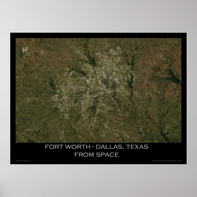 Poster Fort Worth - Dallas, Texas De L'Espace (Devant)