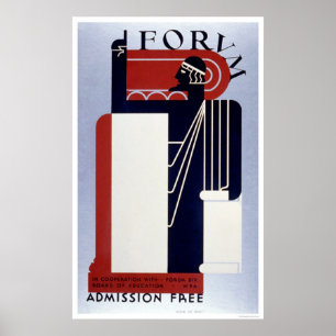 Poster Forum sur l'éducation 1939 WPA