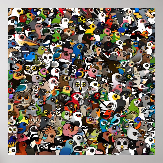 Poster Foule Birdorable (Devant)