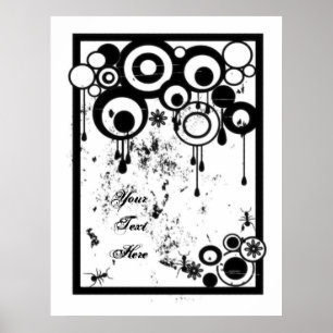 Poster Fourmis et cercles - Noir et Blanc