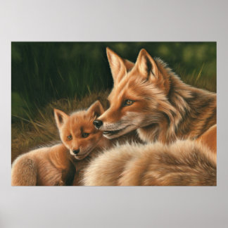 Poster Fox and Cub