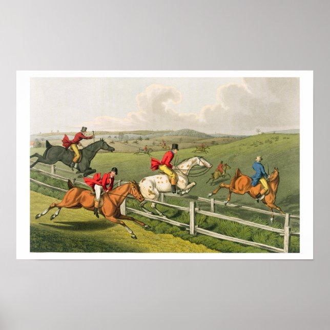 Poster Fox Hunting, aquatinée par I. Clark, pub. par Thom (Devant)