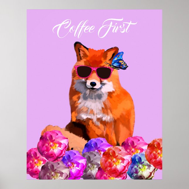 Poster Fox Poster Poster Texte Personnalisé (Devant)