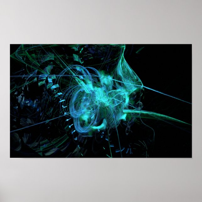 Poster Fractal bleu-vert (Devant)