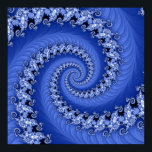 Poster Fractal Blue Double Spiral<br><div class="desc">Cette double spirale est faite d'innombrables autres doubles spirales. Cette image détaillée provient du set Mandelbrot.</div>