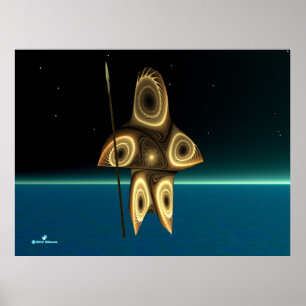 Poster Fractal Inuit Hunter