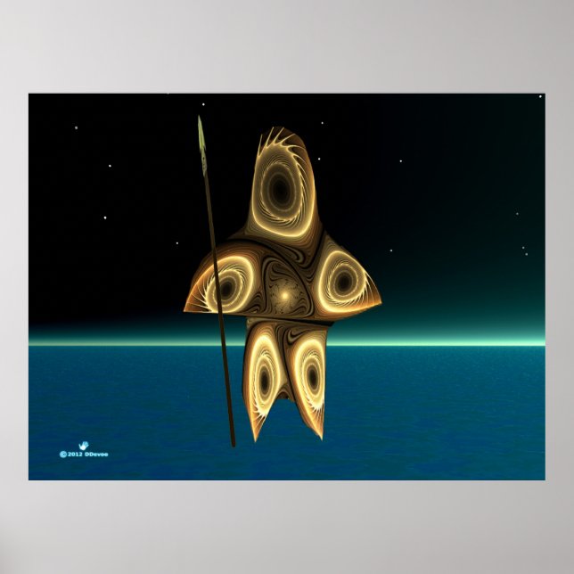 Poster Fractal Inuit Hunter (Devant)