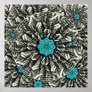 Poster Fractal Lotus Mandala