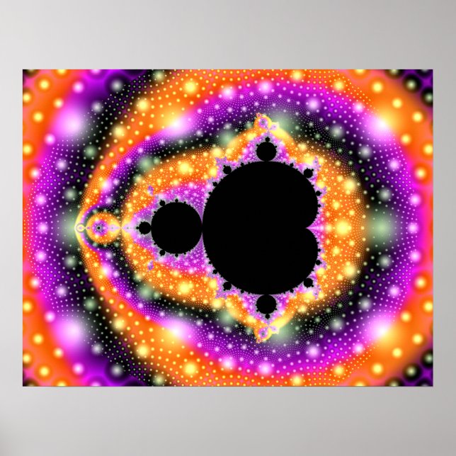 Poster Fractal Mandelbrot Orange Rose (Devant)