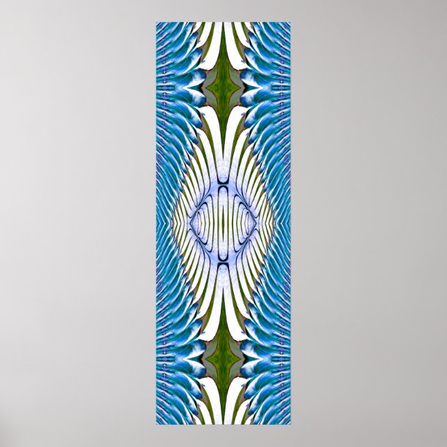 Poster Fractal Plumes Bleues (Devant)