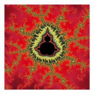 Poster Fractale de Mandelbrot rouge