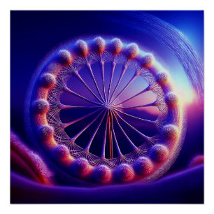Poster Fractale de pissenlit bleu