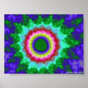 Poster Fractale en verre souillé