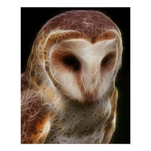 Poster Fractale masquée de hibou