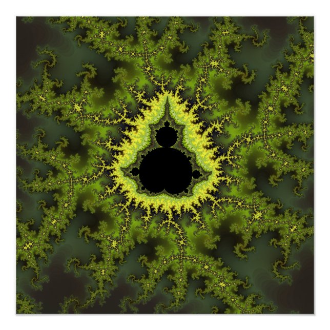 Poster Fractale verte de Mandelbrot (Devant)