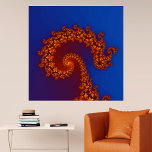 Poster fracturé de la spirale<br><div class="desc">La fractale classique de Mandelbrot a été utilisée pour créer cette spirale dorée sur un arrière - plan bleu profond. Art génératif original de l'artiste international Judi Suni Hall pour Gingezel™. Veuillez choisir la taille et le papier qui conviennent le mieux à vos besoins. Une large gamme d'images personnalisées est...</div>