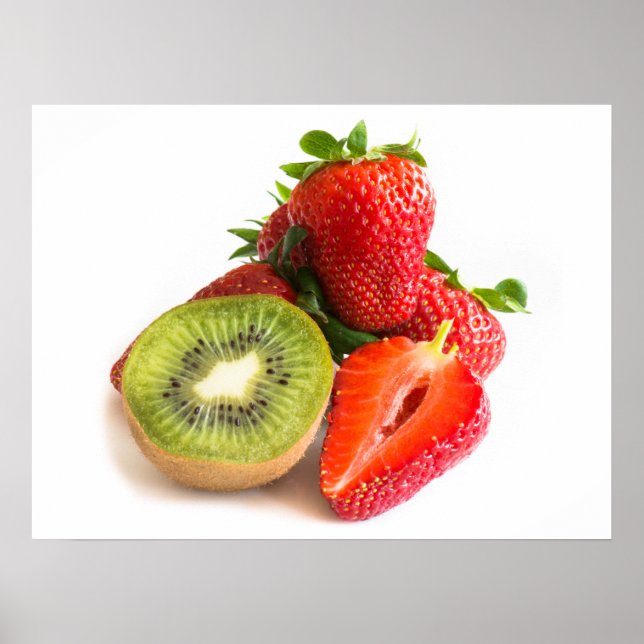 Poster Fraise et kiwi (Devant)