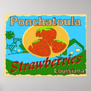 Poster Fraises de Louisiane, Ponchatoula