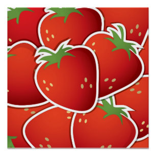 Poster Fraises funky