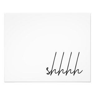 Poster Framable "Shhh" 12x16" Art mural