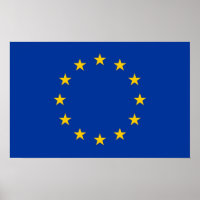 Framed print with Flag of European Union
