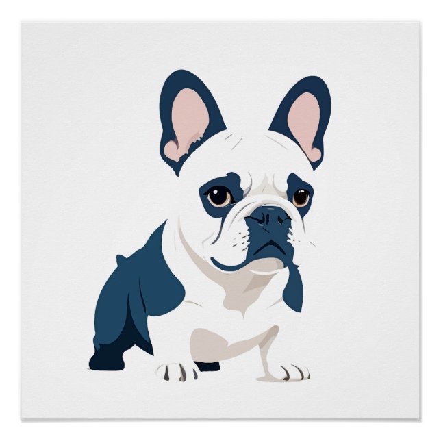 Poster Français Buldog Vector Art Animal Moderne Ville ur (Devant)