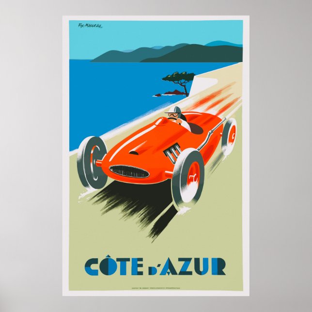 Poster français vintage Côte d'Azur (Devant)