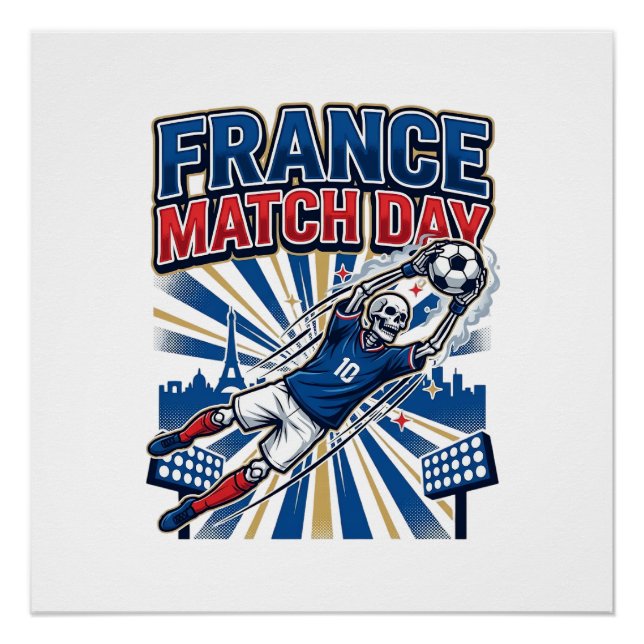 Poster France Match Day Skeleton Striker Nations High Ene (Devant)
