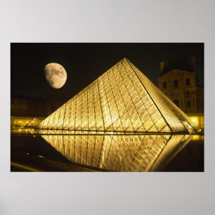 Poster France, Paris, Le Musée du Louvre, Nuit