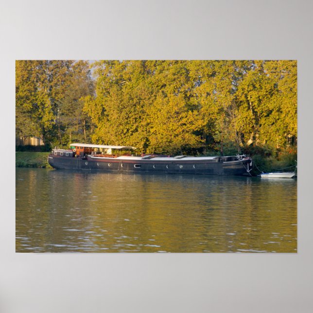 Poster France, Rhône, près d'Avignon, barge le long (Devant)