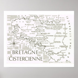 Poster France vintage, Bretagne Cistercienne