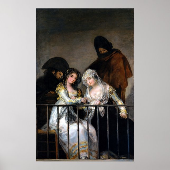 Poster Francisco Goya Majas sur un balcon (Devant)