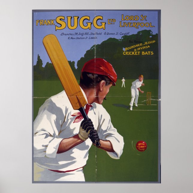 Poster Frank Sugg, chauves-souris de cricket, 1906 (Devant)