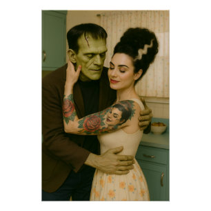Poster Frankenstein et Bride MCM Art